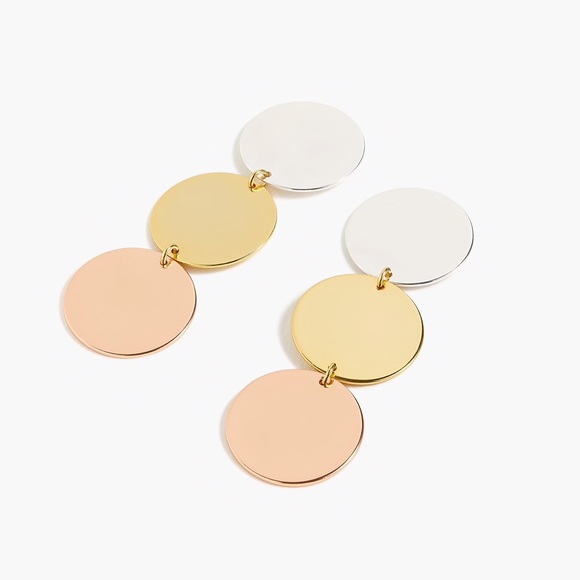 J. crew Hypoallergenic titanium Disc Drop Earrings - Picture 3 of 3